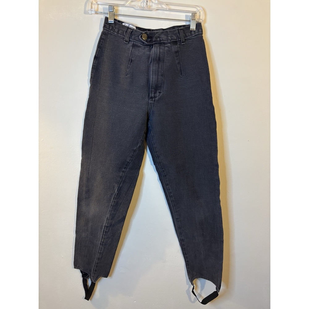 VTG CAP FERRAT INTL‎ Black High Rise Stirrup Pants 80's 90's Size 8